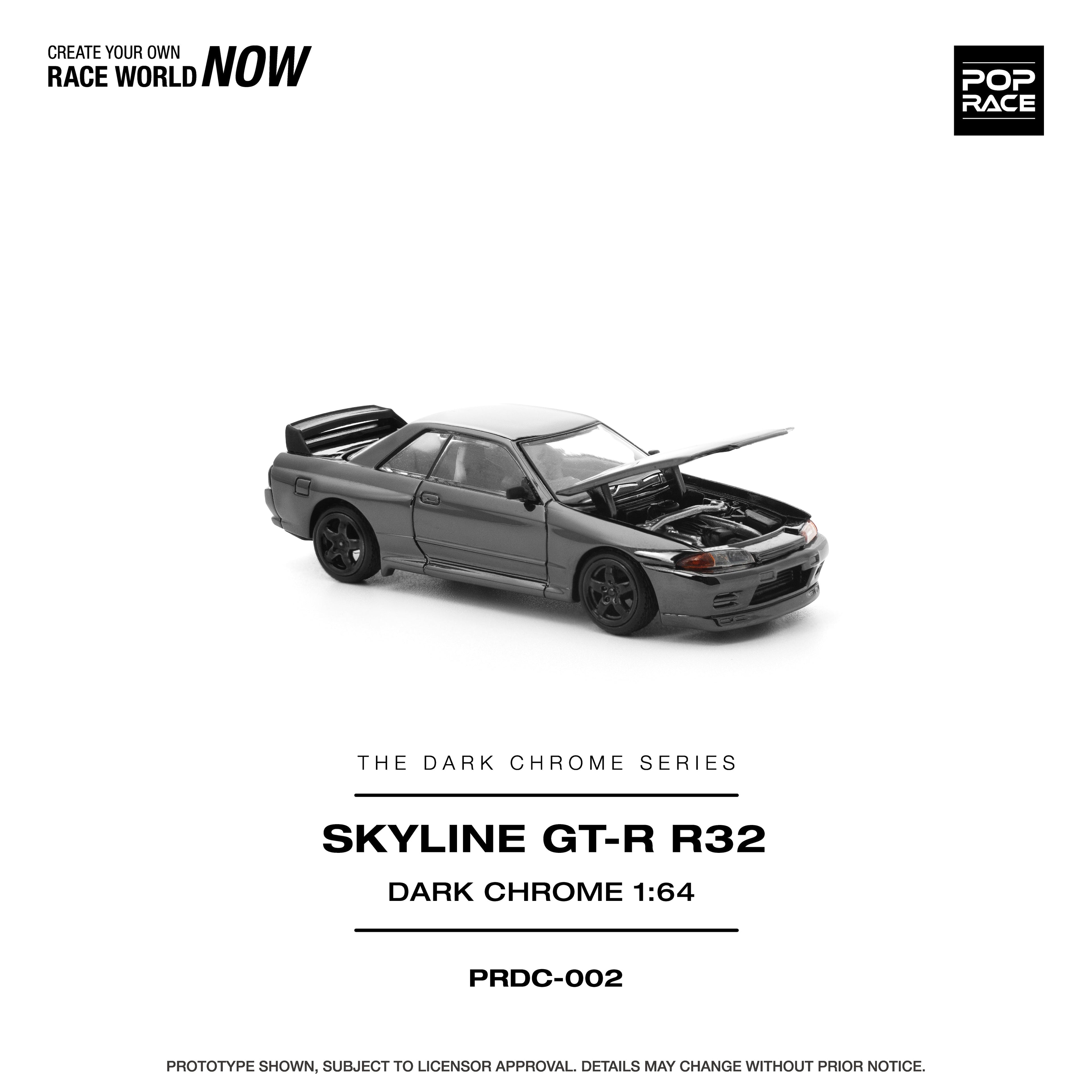 (PREORDER) POPRACE 1/64 PRDC002 R32 GT-R DARK CHROME PRDC002 1:64 diecast model