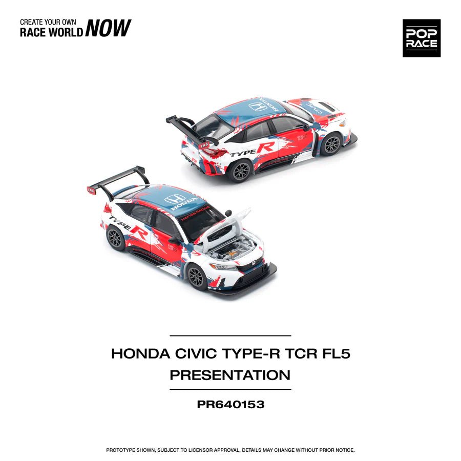 POPRACE 1/64 HONDA CIVIC TYPE - R (FL5) TCR PRESENTATION PR640153 1:64 diecast model