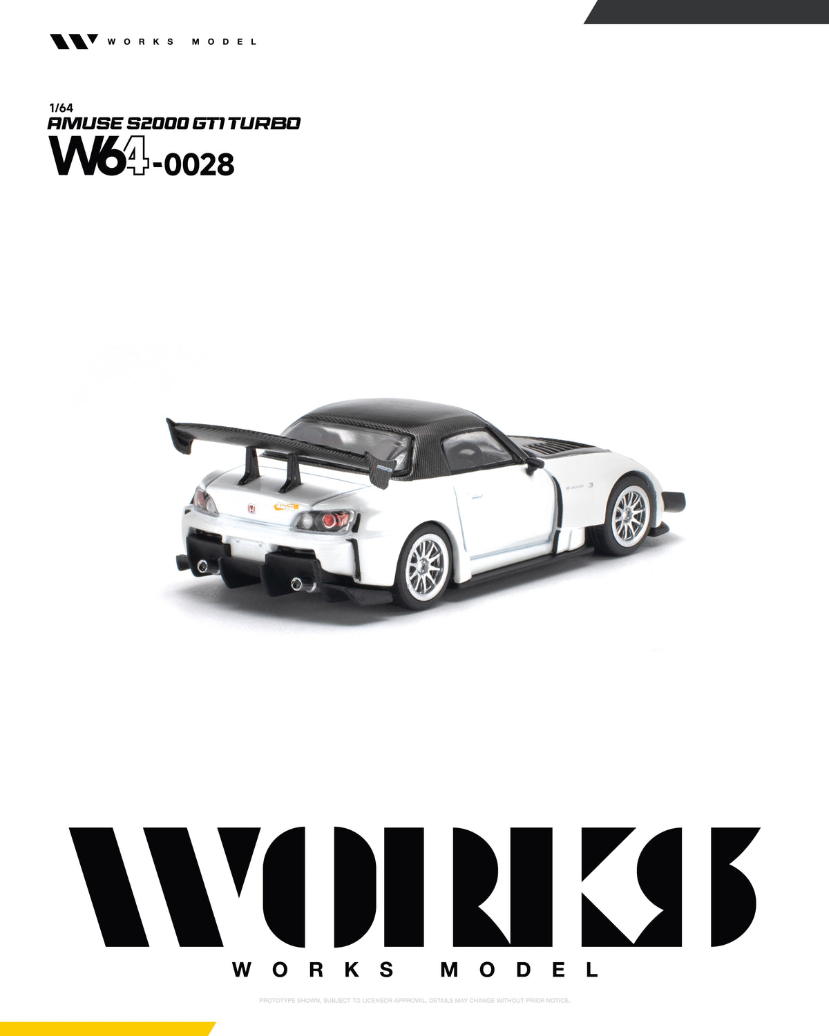 Amuse S2000 GT1 Turbo white livery 1/64 collector diecast car