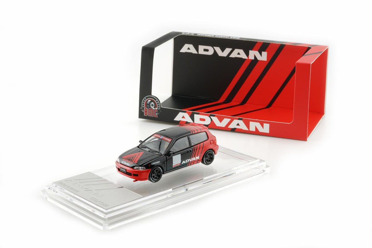 EG6 diecast model in white and blue ADVAN racing scheme 1:64 scale