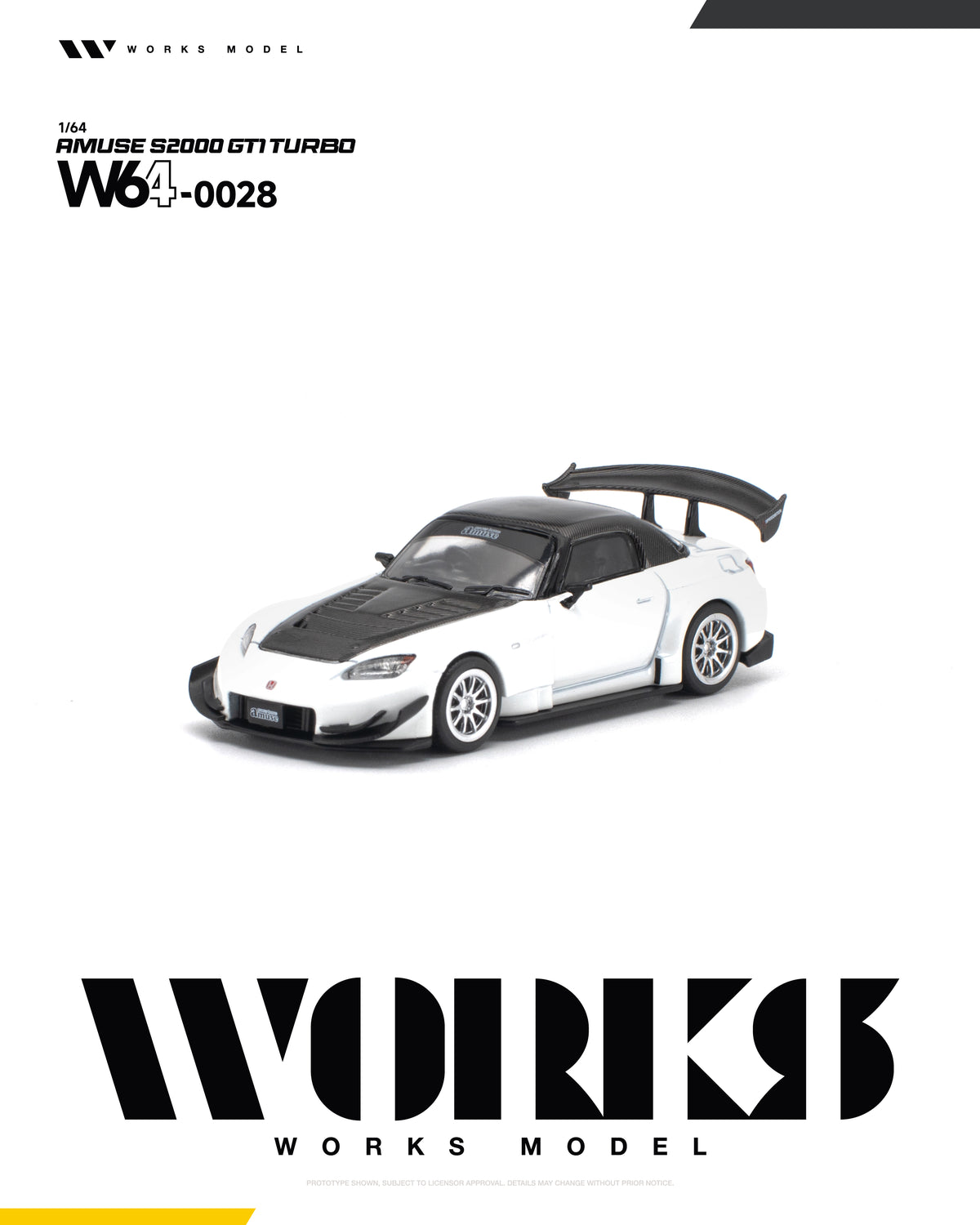 White Works S2000 GT1 racing variant displayed from side angle