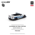 Pop Race 1/64 scale LB-Works 35 GT-R in silver chrome
