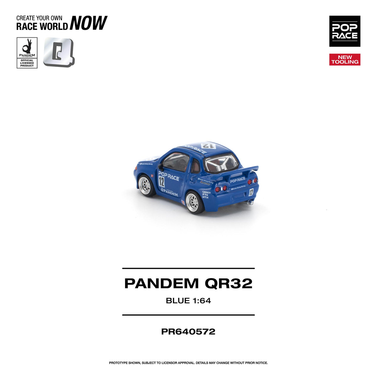 Poprace 1/64 scale Pandem QR32 in blue, front three-quarter view