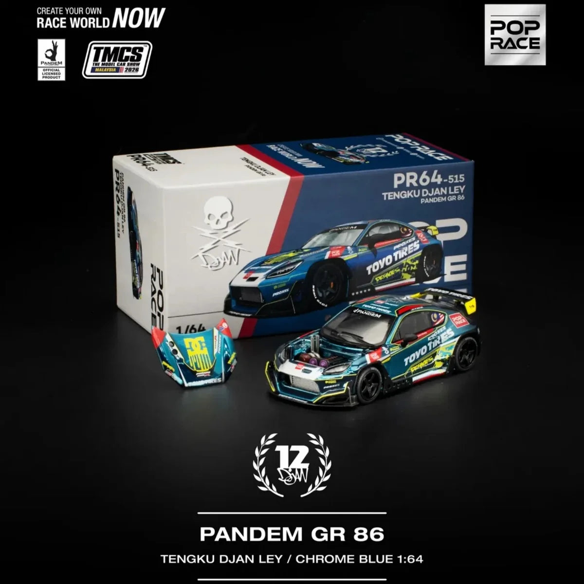 Poprace 1/64 scale Pandem GR86 TMCS 2026 Special Edition diecast model