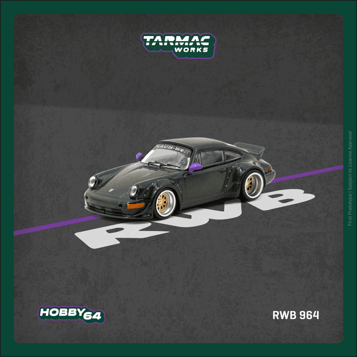 TARMAC WORKS HOBBY64 1/64 RWB 964 Green T64 - TL037 - GR 1:64 diecast model