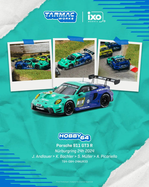 Tarmac Works 1/64 Porsche 911 GT3 R race car Nürburgring 24H livery