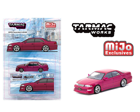 Tarmac Works 1:64 VERTEX Toyota Mark II JZX100 in Red Metallic – Mijo Exclusives