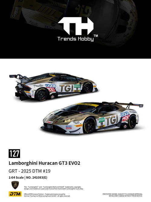 Trends Hobby 1:64 Lamborghini Huracán GT3 Evo2 DTM 2025 race car #19