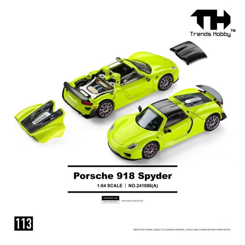 Trends Hobby 1/64 Porsche 918 Spyder in Acid Yellow
