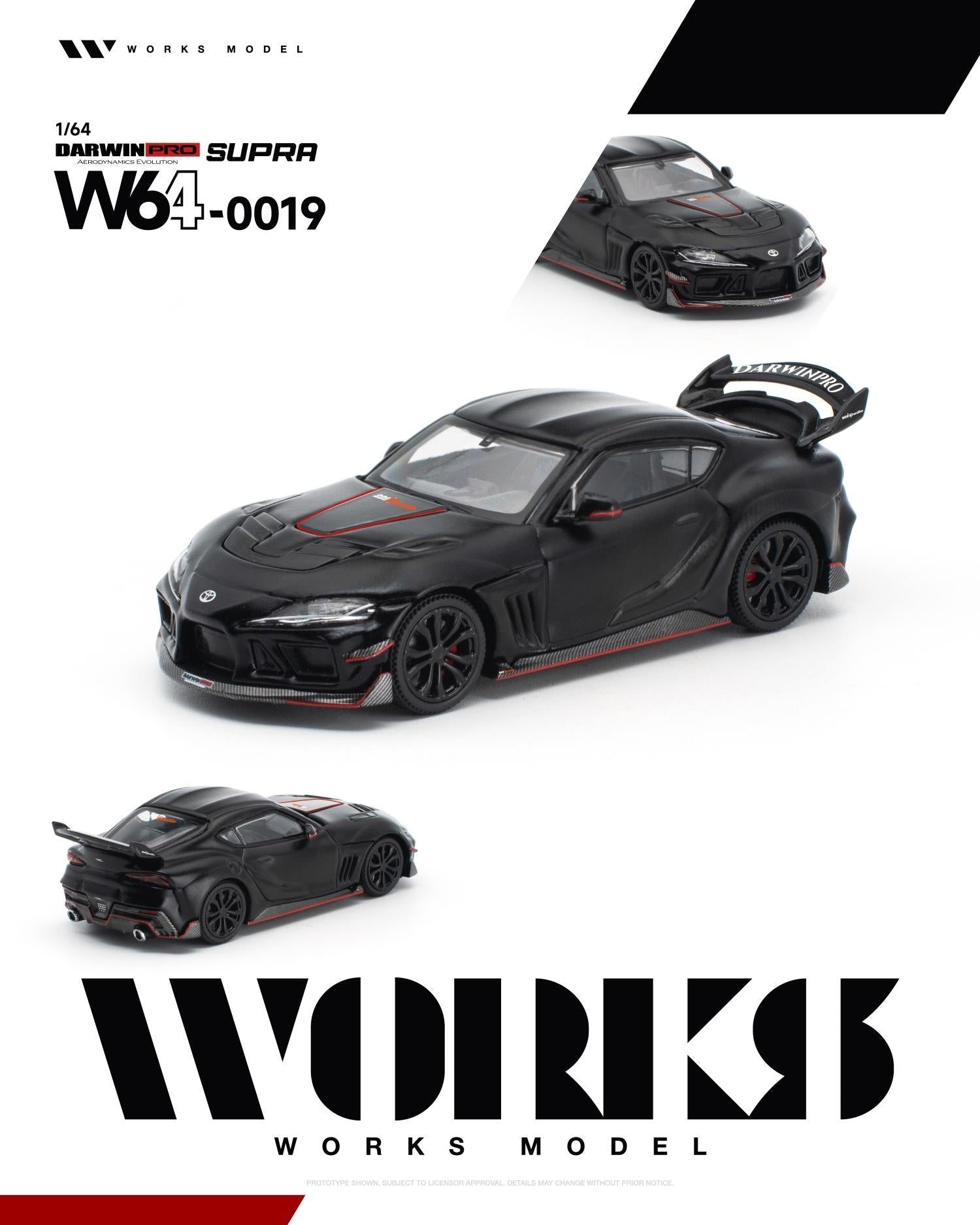 (PREORDER) WORKS 1/64 DARWIN PRO SUPRA DARK W640019 1:64 diecast model