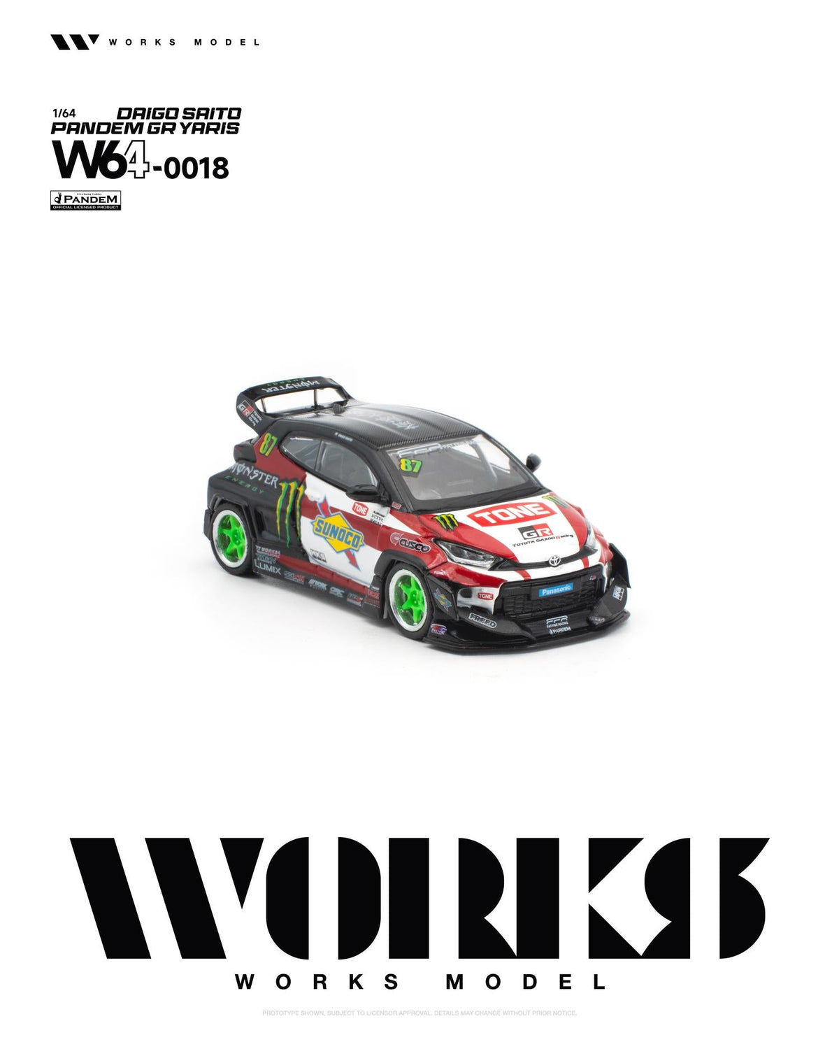 Works 1/64 GR Yaris with Pandem body kit and racing graphics