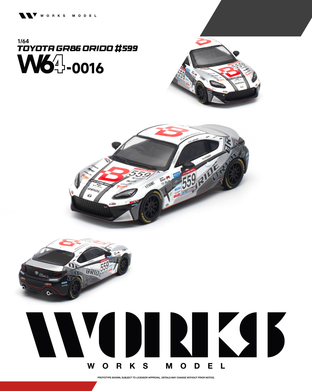 Works 1/64 Toyota GR86 Orido #599 diecast model car